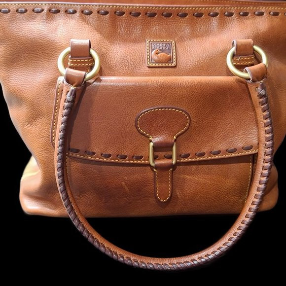 DOONEY & BOURKE Florentine Genuine Italian Leather Zippered Pocket Satchel Lined - Picture 3 of 8